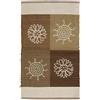 Pierre Tappeti Tappeto SUMMER BEIGE disegno sole e fiori 100% cotone annodati a mano, passatoia stuoia cucina multiuso lavabile cm.55x180
