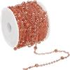 PATIKIL Totale 10m / 33 Piedi Perline Catena con Bobina, Ottone Catena Collegamento per Gioielli Creazione Fai da Te Collana Braccialetto Accessori, Rosa Oro