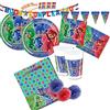 pot KIT COMPLEANNO PER 40 PERSONE N 55 PJ MASKS - SUPER PIGIAMINI ADDOBBI FESTA PARTY COMPLEANNO BIMBI GEKO GUFETTA