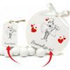 Mr Pubblicità - kit da 75 pezzi PERSONALIZZATI (stampa inclusa) - 25 Scatoline Portaconfetti + 25 Tag + 25 Nastrini, Per Sposi, Matrimonio, Nozze, Promessa, Scatolino, Bomboniera