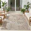 Carpetsale24 Tappeto da Esterno Beige 120x170 cm, Resistente agli Agenti Atmosferici & UV, Ideale per Cucina, Balcone, Terrazza, Soggiorno e Sala da Pranzo, Design di foglie di palma