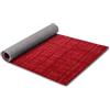 HomeLife Tappeto Cucina Antiscivolo Lavabe 52X160 Made in Italy | Passatoia Antimacchia in PVC Interni e Esterni, Moderna Fantasia di Linee su Sfondo Rosso | Tappeti Runner Lungo in Gomma [160 cm]