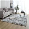 XUEDNGM Tappeto Camera da Letto Tappeto Morbido 102 x 136 cm Monocolore Design Moderno Lavabile, Antiscivolo, Morbido Tappeto per Il Soggiorno Tappeto Della Camera da Letto, Grigio Chiaro