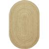 CASAVANI Kelim Tappeto ovale, iuta intrecciata a mano motivo beige tinta unita, in iuta naturale, spessore 0,7 cm, tappeto intrecciato a mano per interni ed esterni, ideale per cucina, comodino, ingresso,
