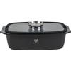 KARL HAUSMANN Rostiera 5.5 L Alluminio Antiaderente Induzione, Nero | Rostiera in alluminio GREBLON antiaderente, coperchio con aromatizzatore, induzione e forno fino a 220°C