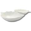 LEONARDO LUXURY HOME DESIGN Set 2 Piatti da Portata Insalatiera Porcellana Bianca Forma di Foglia Elegante Vassoio Frutta Antipasti Decorazione Idea Regalo (2, Foglia Bianca)