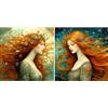 Craft Kreatively Carta di riso con donne dai capelli rossi, 29 x 29 cm (2 pezzi) - 2 x donne surreali per mobili poster artigianato decoupage CRAFT KREATIVELY