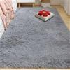 DYINDUN Tappeti per Soggiorno 90 x 190 cm Morbido e Antiscivolo Tappeti Salotto Carpet Lavabili per Soggiorno, Tappetino per Il Letto, Grigio Chiaro