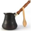 DEDE Copper - Serie PCZ (L-14fl.oz) - Caffettiera greca araba turca greca con manico in legno, macchina da caffè Cezve Jezve Jezve Jazva Ibrik Briki (antico)