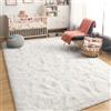 LIJIAO Tappeto a Pelo Corto 70 x 300 cm Fondo Antiscivolo, Morbidissimo, Aspetto Pelliccia Salotto Moderno Cameretta Tappeti Pelosi per Camera da Letto, Bianco