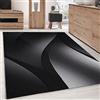 Carpettex Moderno Tappeto per Soggiorno 80x300 cm Nero, Design Astratto a Onde - Tappeto a Pelo Corto per Corridoio, Cucina, Sala da Pranzo e Camera da Letto, Extra Morbido