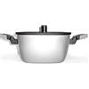 Moneta CASSERUOLA 2 Manici con Coperchio 24 CM Diapason Resistente AI Graffi Garanzia 5 Anni Ceramica Bianca ALLUFLON
