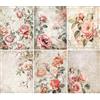Craft Kreatively Carta di riso con rose, 21 x 26,5 cm (6 fogli) - Carta per decoupage, 6 disegni per collage, tecnica mista, creazione di biglietti e artigianato, decoupage CRAFT KREATIVELY