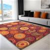 Generic Tappeto moderno a pelo corto Arte Astratta A Punti Motivo Tappeto Soggiorno Camera da letto Sala da pranzo Ufficio per adulti, 140 x 200 cm Tappetino morbido antiscivolo, Rosso Arancione
