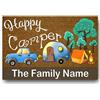 Drehome Happy Camper Zerbino di Benvenuto Personalizzato - Divertente e Unico Zerbino Antiscivolo per Famiglia