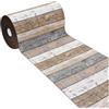 emmevi Tappeto Cucina Parquet Legno Listelli Shabby Chic Passatoia Antiscivolo Lavabile 52x80 Cm Tortora
