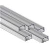 AFTERTECH 5x 3metri (15M) 1708 17x8mm Profilo Alluminio Silver Per Strisce Strip Led Barra Rigida 3MT + Copertura TRASPARENTE (5x 3metri 1708 clear)