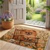 Generic Zerbino floreale con pomerania, grazioso zerbino per interni ed esterni, decorazione primaverile, assorbente, antiscivolo, facile da pulire, 73 x 43 cm