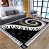 Buohwiwe Tappeto 3D Tastiera del Pianoforte Tappeti Camera da Letto - Antiscivolo Lavabile Flanella Tappeto Tastiera del Pianoforte - Tappeto Soggiorno Moderno Decorazioni Tappeto Camera 120x180 cm