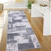 Paco Home Tappeto Salotto Pelo Corto Stile Vintage Astratto Design Moderno Geometrico Motivo Diamante, Dimensione:80x150 cm, Colore:Grigio 2