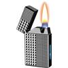 JXUFGYES Accendino a cherosene intelligente, dotato di quattro metodi di accensione, un serbatoio del carburante trasparente e un corpo inciso in lega di zinco.(Black)