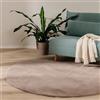 benuta Basic Tappeto salotto Furry - Talpa Rotondo 200 cm - Soffice salotto - Retro antiscivolo - Lavabile - Compatibile con riscaldamento pavimento