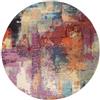 RugVista Aruba, Tappeto, Ø 200 cm, Rotonda, Pelo medio, Soggiorno, Sala da pranzo, Camera letto, Cucina, Lavabile solo a secco, Mauve/Multi