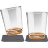 silwy® tazze da bere magnetiche antiscivolo e infrangibili incl. due cuscinetti di gel nano in metallo (set di 2 // Hup Orange)