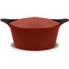 Cookut - L'incredibile casseruola rosso mattone da 4,5 l con manico in ceramica zucca rossa e presina rossa, 24 cm