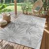 SIMPEX Tappeto da Esterno Grigio 200x290 cm, Resistente agli Agenti Atmosferici & UV, Cucina, Balcone, Terrazza, Soggiorno e Sala da Pranzo, Design di foglie di palma