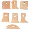 Pssopp Set di 7 Utensili per Modellare Ceramica, Manici in Legno di Faggio, Strumenti per Scultura in Argilla con Punte in Ceramica, per Arte DIY