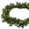 Spetebo Ghirlanda natalizia verde, con 70 luci a LED, luce bianca calda, per esterni, 540 cm, con timer, funzionamento a batteria, decorazione da giardino, Natale, Avvento