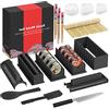 HI NINGER Kit per la preparazione del sushi Edizione Deluxe Kit completo per la preparazione del sushi 17PCS Stampo per sushi domestico con stampi per il rotolo di riso sushi, forchetta