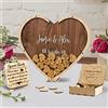 SSRUI Libro degli ospiti personalizzato per matrimonio alternativo con scatola e 100 cuori, decorazione rustica personalizzata per matrimoni, idee per matrimoni, scatola degli ospiti a forma di cuore, libro