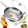 Generic Titanium Hammered Pan Pro con coperchio, Titanium Pan Pro con paletta, resistente antiaderente antigraffio per cucinare (11,81 pollici, con coperchio)