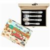 KIDDI-MEDIA Posate personalizzate per bambini con incisione - 5 pezzi - con nome - tema cantiere - con incluso un PORTACHIAVI GRATIS per cartella - regalo per battesimo, compleanno