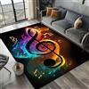 PEIHUODAN Tappeto in flanella con note musicali, tappetino colorato a tema musicale per soggiorno, camera da letto, morbido tappeto decorativo antiscivolo per gli appassionati di musica (Colore 2,100x200cm)