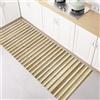 SaRani Tappeto Runner in Bambù a Listelli, Fondo Antiscivolo Gommato (Degradè Beige, 400x50 cm)