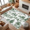 UUZEAI Tappeto Toile de Jouy verde, tappeto lavabile rustico francese per soggiorno, camera da letto, zerbino antiscivolo per interni sottile (40x60 cm)