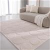 Interiyou Tappeto salotto pelo corto Cannes - 140x200 cm Crema - Stile boho scandinavo con effetto 3D alto-basso - Piatto con motivo geometrico