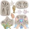 Sijiangmold Set di 4 stampi in silicone a forma di colomba per la prima comunione, per decorazioni di cupcake, decorazioni per torte, caramelle, argilla polimerica, cioccolato, pasta di gomma