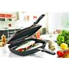 BAVARIA Doppia Padella 36 Cm Rivestita In Pietra Lavica Con Piastra Antiaderente