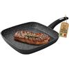 AKITAInk Linea Black Bistecchiera Antiaderente 28x28 cm - Compatibile con Induzione e Tutti i Piani Cottura