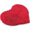 FUNOMOCYA Tappetino in Microfibra Ciniglia a Forma Di Cuore 50x60cm Tappeto Antiscivolo Per Bagno Da Dormire