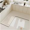 Hixingo Tappeto da Cucina Forma a L, Tappeti Cucina Antiscivolo Assorbente Asciugatura Rapida Tappetino Passatoia di Diatomite Lavabile per Casa Corridoio Bagno (Stile 6,100x100x45cm)