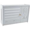 BlesConi Scatola portaoggetti per router da parete, organizer WiFi, supporto per dispositivi di rete, sistema di gestione dei cavi, contenitore per hub multimediale domestico (E)