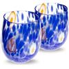 Gocce di Murano 2 Bicchieri Acqua Lavorati Secondo la Tradizione degli Artigiani di Murano, Bicchiere Soffiato e Lavorato a Mano 300 ml - Bicchieri Acqua Vetro Arcobaleno Pioggia