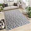 TAPISO Maroko Tappeto Camera Soggiorno Salotto Moderno Grigio Chiaro Crema Ornamento A Pelo Corto 120 x 170 cm