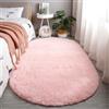 Hearda Tappeto Ovale Salotto Pelo Lungo Shaggy, Tappeto Peloso per Camera da Letto Morbido e Soffice Tappetino Peloso Pelo Lungo Moderno Lavabile con Fondo Antiscivolo (Rosa,100x200cm)