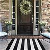 CAINANEL Tappeto da esterno a righe bianche e nere, 60 x 109 cm, in cotone intrecciato a mano, per interni ed esterni, tappeto di benvenuto, veranda, fattoria, cucina, ingresso